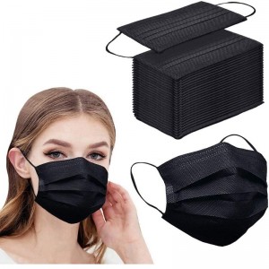 Masque noir jetable 3ply