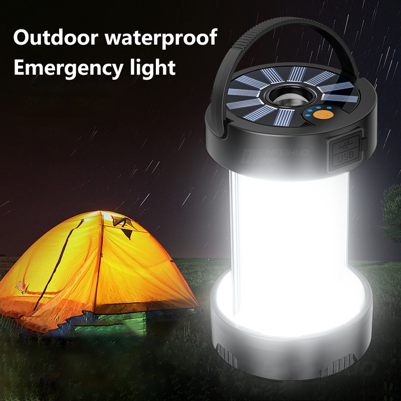 LED extérieure Camping Lumières d\'urgence solaire Lampe rechargeable Lanterne imperméable